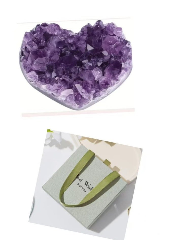 لاتين قطعة واحدة من مجموعة أحجار الجمشت الجيودية الفاخرة، كل قطعة فريدة وطبيعية، مصنوعة من بلورات جيود خام حقيقية، حجمها 5-6 سم، مع علبة هدايا. - Image 3